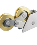 Heavy Duty Double Wheel Sliding Door Rollers glide smooth as butter on glass or aluminum frames, stainless steel construction, set of two.