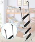 Tough As Nails 2 Pack Bunk Bed Ladder Hook Brackets Heavy Duty Black Iron J Clips with smooth finish mounted with ladder.