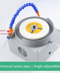 Built Tough Electric Wet Bench Sander And Pro Dry Grinder With Snappy Variable Speed Control and Precision Water Drip System showing adjustable water pipe and control valve.