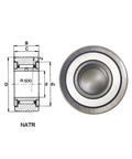 High Performance Bolt Type Needle Roller Bearing Pre Lubricated Heavy Duty Support Roller with dimensions and design layout.