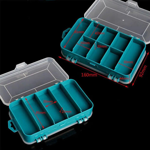 Double-Side Hardware Box Storage Organizer With 13 Compartments, Perfect For Screws Nuts Bolts Tools Tackle And Parts, Green Color