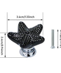 Upgrade Your Cabinets With These Badass Black Starfish Drawer Knobs Coastal Ceramic Cabinet Handles Fresh Ocean Themed Set measuring 3.4cm x 2.4cm.