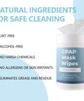 CPAP Mask Wipes canister, front view, unscented, 160 wipes for CPAP mask and accessories