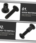 Top Shelf Five Piece Pack Of Black Stainless Steel Binding Screws And Nuts For Scrapbooks Photo Albums And Bookbinding With Countersunk Flat Head For No Sweat Setup, showing two screws with flat heads.