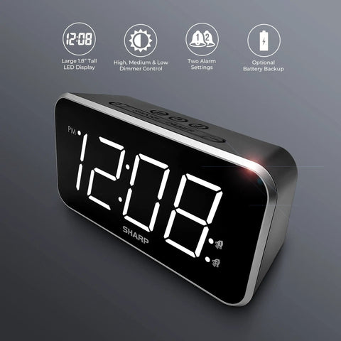 Straight Up Killer Digital Alarm Clock With Giant White Led Display Dual Independent Alarms And Smooth Three Step Dimmer Heavy Duty Bedside Timer Everyone Swears By in sleek design with 1.8 inch LED display.