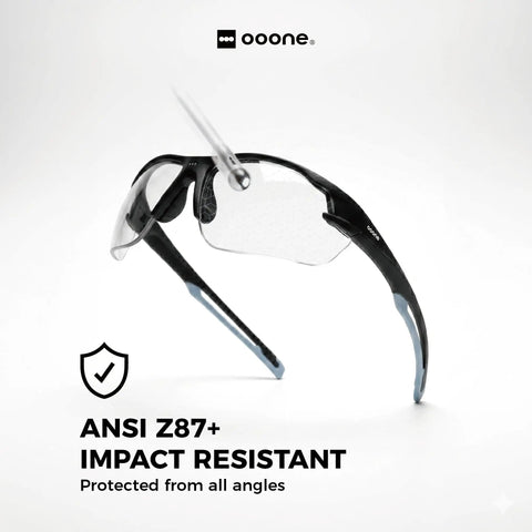 Ultra Lightweight Anti Fog Safety Glasses With Clear Shields Ansi Z87 Plus Certified side view showcasing impact-resistant design.