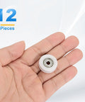 Top Shelf Nylon U Type Groove Bearings Features Twelve White Rollers Designed For Flat Out Smooth Gliding Motion On Heavy Duty Retractable Slides And Jigs, held in a hand.