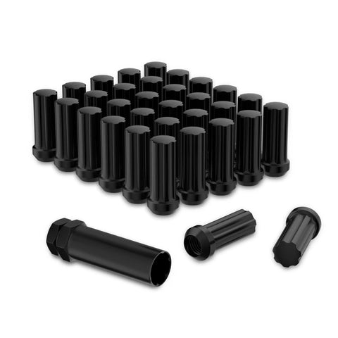 Top Shelf 9 16 18 Lug Nuts Featuring Slick Sixty Degree Conical Seats Built For Custom Wheel Swaps And Rig Upgrades Fit Dodge Ram 1500 2500 And 3500 Heavy Duty Models Through 2010 in black finish.