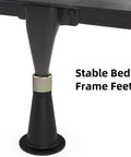 Close-up of Six Pack Bed Frame Feet Risers For Replacing Wheels, Prevent Slipping And Sliding, on standard bed foot.