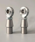 Heavy Duty Heim Joint Kit Featuring 5/8-18 Chromoly Rod End Bearings With Zinc Plated Jam Nuts For Suspension Linkage And Panhard Rods Shop Grade Hardware Built Different For Rugged Mud Crawls And Trail Ready Setup Set Of Two close up of two chromoly rod end bearings on a neutral background.