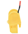 Workhorse Down Press Mop Wringer For WaveBrake Buckets with ergonomic red handle and yellow heavy-duty build for effective moisture extraction.
