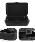 Three Piece Compact Dark Hardshell Toolbox Set Featuring Heavy Duty Waterproof Design For Engineers And Mechanics, open organizer box.