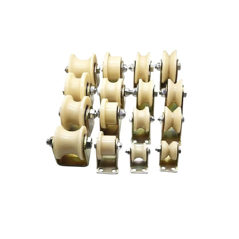 Heavy Duty Nylon Sliding Door Pulley With Square Groove H Track Roller Rides Easy Single Side Wheel for Fence Gate, set of rollers.