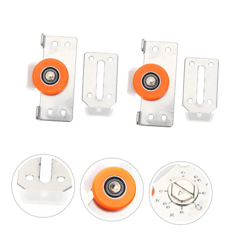 Heavy Duty Sliding Door Rollers Two Sets Silent Bearing Roller Pulleys For Wardrobe Closet Glass Cabinet Smooth Glide hardware.