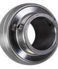 1 Inch Stainless Steel Insert Bearing With Locking Set Screws MUC205-16 SUC205-16, close-up of wide inner race and grease fitting