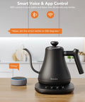 Smart Electric Kettle With WiFi And Alexa Control For Home Baristas Gooseneck Pour Over Kettle on kitchen counter