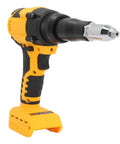 Heavy Duty Cordless Rivet Tool 20V Brushless Motor Slick Automatic Rivet Gun With Bright LED Light side view on white background.