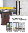 Badass Waterproof Outdoor Smart Electronic Door Lock With Slick Fingerprint App Code And Keyless Entry Designed For Hella Secure Aluminum Gates And Heavy Duty Iron Doors showcasing compatibility with various door types.