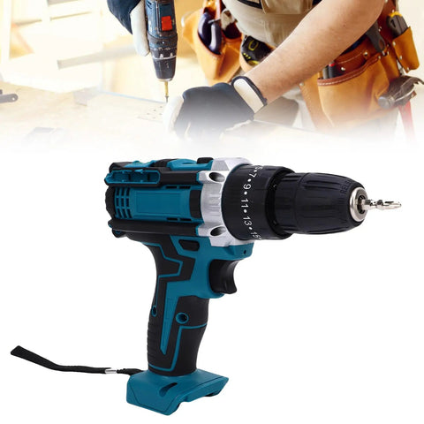 Heavy Duty Workhorse 21V Brushless Cordless Drill And Driver With A 10mm Keyless Chuck and variable speed controls for DIY projects.
