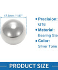Top Tier 42Mm G16 Precision Steel Ball Bearing Heavy Duty Wheel, silver tone bearing steel ball, 47.6mm size.