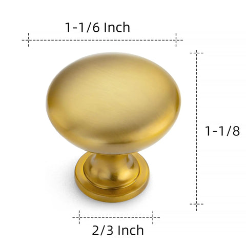 Premium Zinc Cabinet Knobs Featuring A Killer Gold Finish And Fresh Euro Style Vibe Built Different For Long Lasting Performance A Straight Up Quality 30 Pack Furniture Hardware Refresh, oval-shaped, 1-1/6 inch round width.