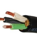 Straight Up Heavy Duty 4/3 SOOW Electrical Wire Cable 300 Ft Black with three copper conductors for outdoor and indoor use.