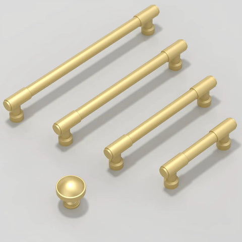 10 Pack Brushed Gold Cabinet Pulls and Drawer Handles 5 Inch Center to Center Kitchen Hardware, solid zinc alloy.