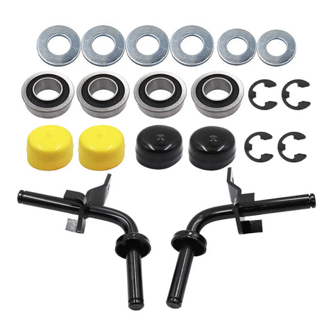 Replacement Steering Spindle Kit Compatible With John Deere Lawn Tractors La100 La110 La120 La130 La140 La150 La160 La175 D100 D110 D120 D130 D140 D150 D160 D170 S240 Built Rock Solid No Hassle Swap parts including fittings, washers, and seals.
