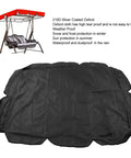 Rugged 2-Seat Swing Canopy Replacement For Outdoor Patio Garden, Waterproof 210D Oxford Fabric, Black, Weatherproof Fit
