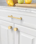 Two Pack Three Inch Brushed Gold Cabinet Pulls Heavy Duty Solid Metal Kitchen Cabinet Handles Cabinet Drawer Hardware For Bathrooms Dressers And Cabinets Rust Proof Easy To Install on white drawer
