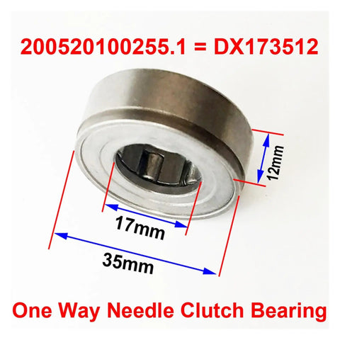 DX35X17X16 One Way Needle Roller Bearing Clutch Heavy Duty Corrosion Resistant Steel with 35mm outer diameter and 17mm width.