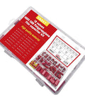 Kickass Assorted Cbb Capacitor Kit 154 Pieces 400V Metallized Electronic Components in clear storage case.