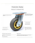 Smooth As Butter 8 Inch Industrial Grade Heavy Duty Caster Wheels Four Pack Silent Rubber Swivel Rollers with golden hub.