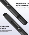 VSGO Professional Lens Cleaning Pen, black aluminum alloy body with double-ended brush for camera lenses and glasses.