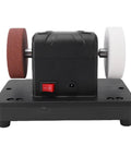 No Nonsense Plug Free Mini Bench Grinder Featuring Dual Grinding Wheels Variable Speed Dial for precision work in a compact design.