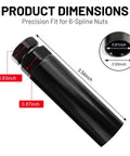 Heavy Duty 6 Spline Lug Nut Key And Rugged Socket Set Beater Proof Grip dimensions showing 3.54-inch length and 0.93-inch width.