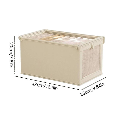 No Stress Foldable Storage Cubes With Heavy Duty Dual Handles for bulk storage of blankets and linens, 47cm x 25cm x 20cm.