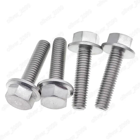 Heavy Duty Titanium Hex Flange Bolts Built Different And Rock Solid For Real World Loads DIN6921 Grade 5 Fasteners with hex head in M4 and M5 sizes.