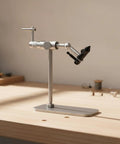 Rotating Hook Fixture Fly Tying Vise Tool Clamp Stand Jig With Articulating Head And Secure Jaw For Tight Hook Holding Beefy Metal Construction Blue Desktop Fly Tying Vise For Anglers on metal base