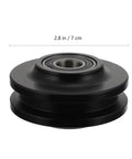 Heavy Duty Nylon Barn Door Track Pulley Wheel Flawlessly On Round Rails with 2.8 in diameter for smooth sliding doors.