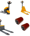 High-Performance Replacement PU Load Wheel Rollers For ApolloLift Electric Pallet Jacks, 3x3.7 inch red rollers and pallet jacks.