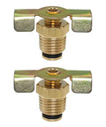 Two Pack One Quarter Inch NPT Brass Air Compressor Drain Valves Wing Type Plug Valve For Air Compressors Storage Tanks And Gas Cylinders