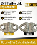 Heavy Duty 165 Degree Fusible Link For Laundry And Commercial Trash Chute Dampers UL Listed Thermal Fuse Switch showing front and back view.