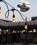 Outdoor string lights hanging from 164ft Outdoor String Light Hanging Kit With Heavy Duty Black Vinyl Coated Stainless Steel Wire Rope