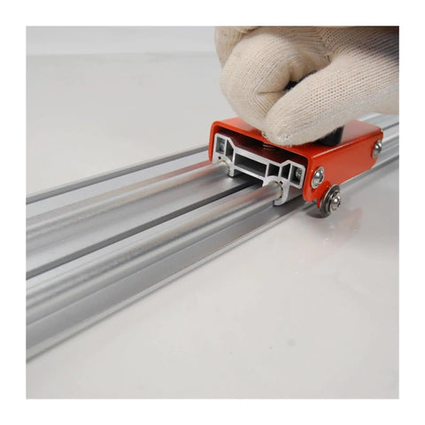 Heavy Duty 3200Mm Manual Tile Cutter For Large Format Porcelain Stoneware With Smooth Sliding Rails showing precision scoring tool operation.