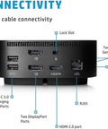 Slick 11 In 1 Usb C Dock And Thunderbolt Adapter Game Changer For Laptops With Single Cable Charging Networking Data Transfer, showing connectivity ports.