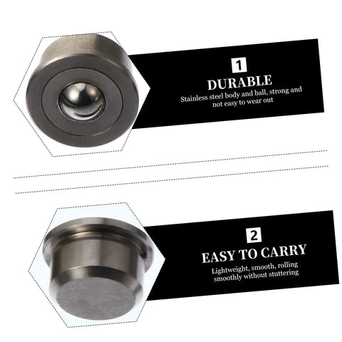 Heavy Duty Steel Ball Transfer Units Set Of 3 Low Profile 360 Degree Rotating Casters Industrial close-up of durable stainless steel ball