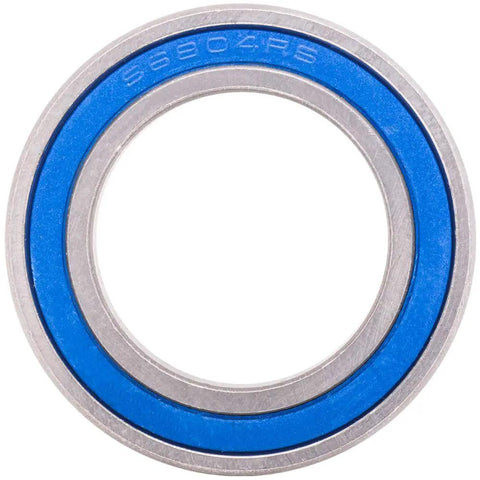 Rock Solid 50 Pack of Stainless Steel Deep Groove Radial Silicon Nitride Ball Bearings with Double Rubber Seals, blue seal detail.