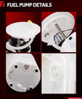 Solid Electric Fuel Pump Assembly Drop In For Ford Focus 2009 To 2011 And Ford Fiesta 2011 To 2013 Replaces FG1327 AE8Z9H307C OE Number detailed view of assembly components.