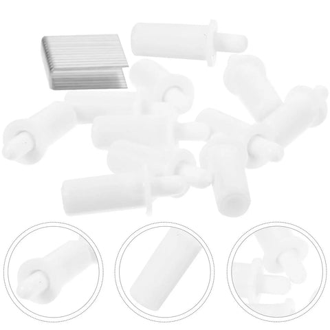 Go To Heavy Duty Blind Repair Pins And Vertical Shutter Clip Kit For Curtain Replacement Hardware Plantation Treatments Quick Snap Fix Window Shades Bundle, white plastic pins and staples.